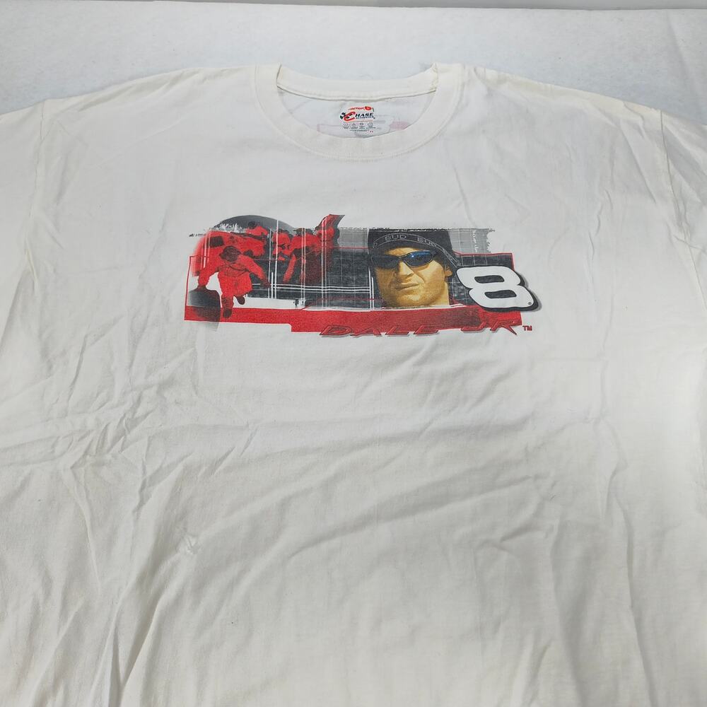 NASCAR Chase Dale Jr 8 Graphic Short Sleeve Racing T Shirt Mens Size L White
